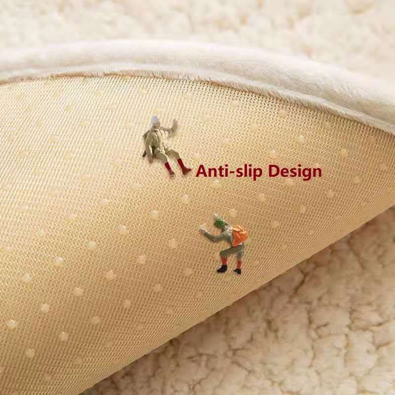 Ultrazachte bankhoes van lamskasjmier – pluizig effect & antislip 